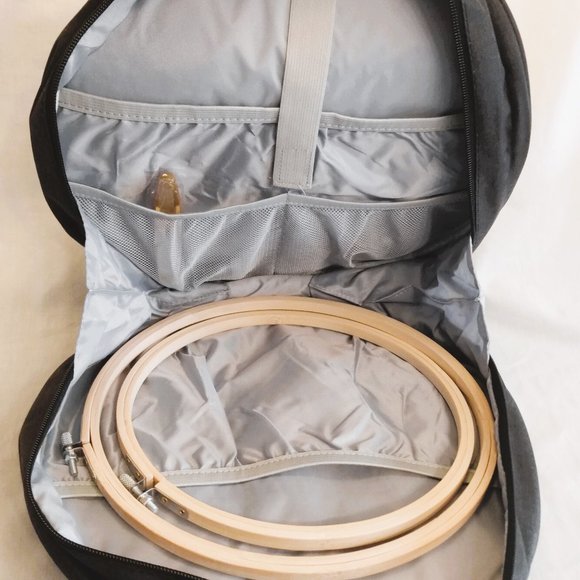 Curmio Grey Embroidery Travel Carry Case/Bag With Some Accessories - Picture 5 of 15